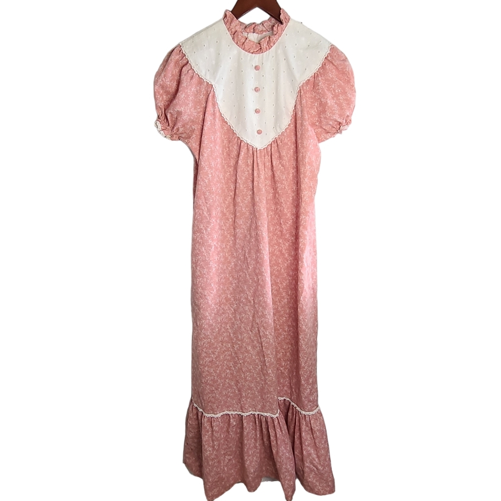 Sears Hawaii Dress vintage Pink White 13 Floral Retro Prairie Coastal Cowgirl